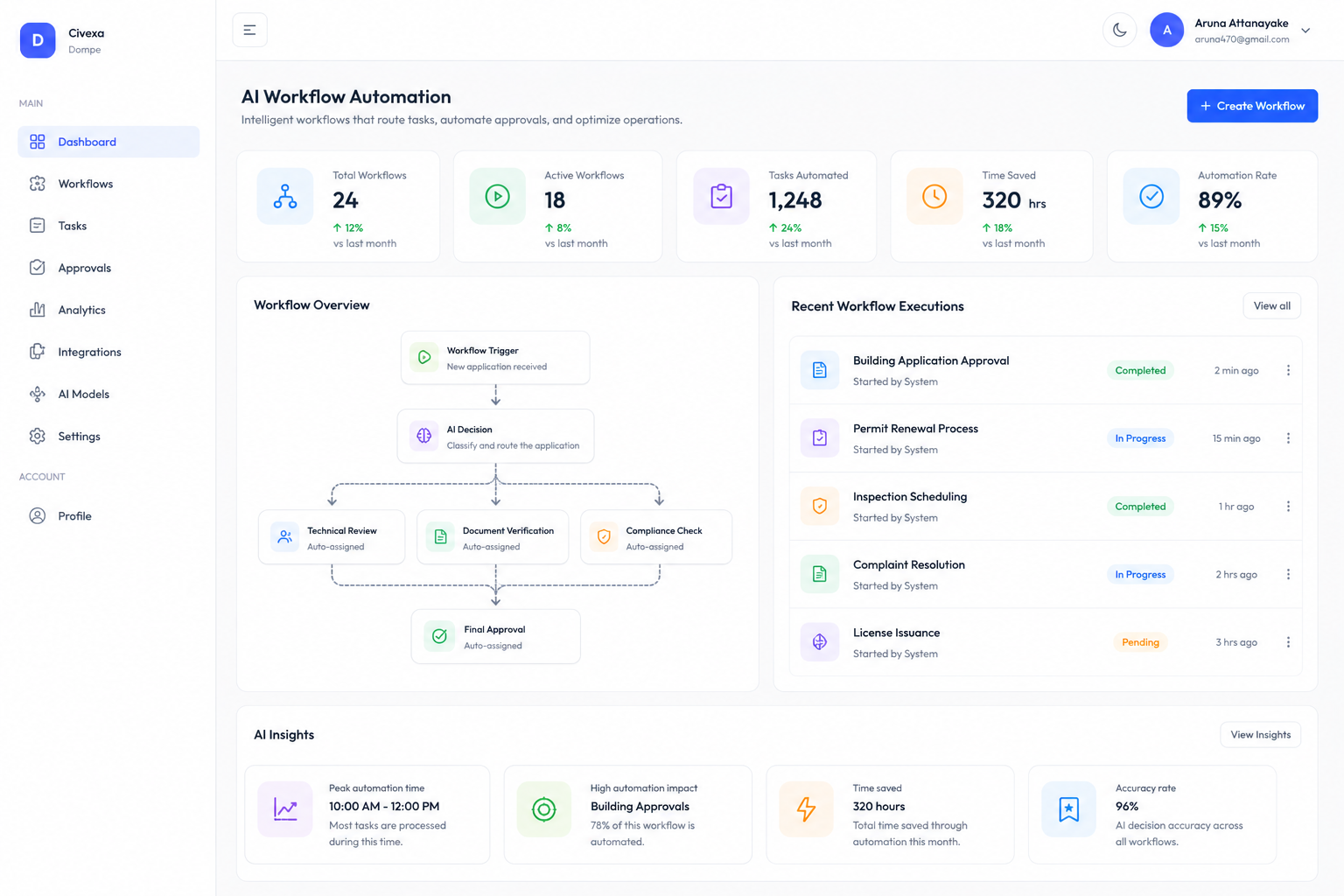 AI-Based Workflow Automation System